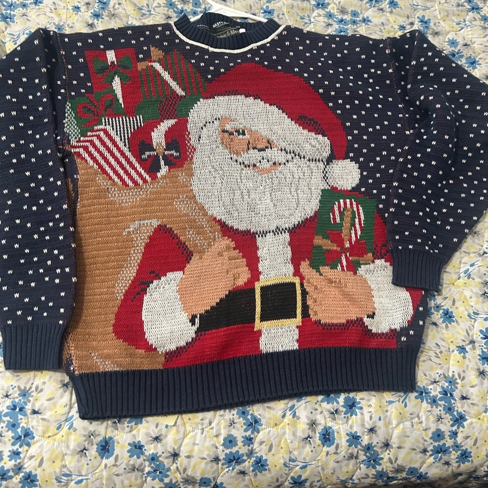 Holiday Santa Claus Sweater - Navy